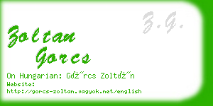 zoltan gorcs business card